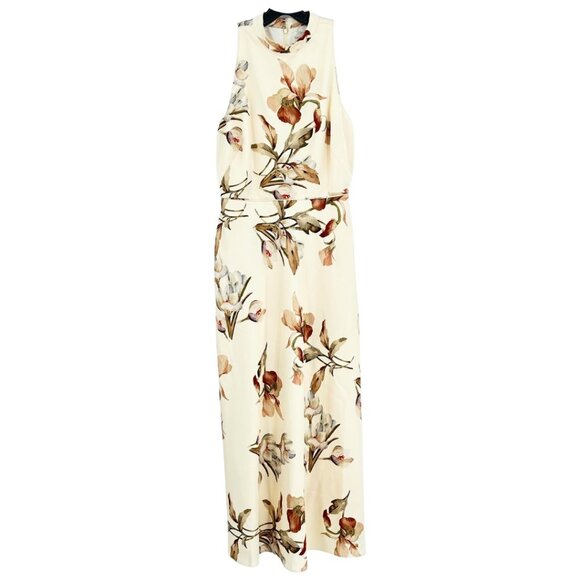 Sachin & Babi Lisandra Satin Crêpe Floral Midi Dress Eggshell Venetia Petals - Picture 4 of 9